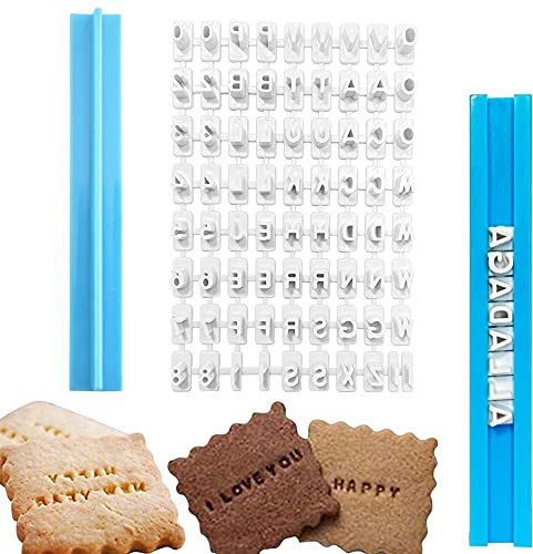 Pack of 72 Alphabet Number Letter Cookie Stamp Set Biscuit Fondant Decorating Baking Impress Mould