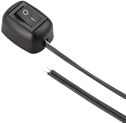 AUTOZOCO Interruptor de coche DIY en forma de gota de agua 12V, Interruptor de Boton On/Off, Interruptor gota de agua, Longitud del cable 1 Metro, 12V-230V/10A SPST, Adhesivo, Negro