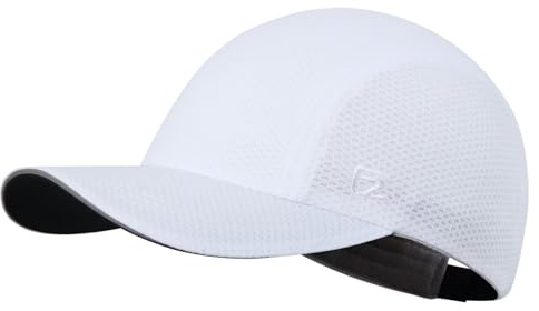 GADIEMKENSD Women's Race Day Running Hat Performance Mesh Baseball Cap - Excellent Ventilation, Lightweight, Reflective Safety Ponytail Hats for Exercise Golf Hiking Beach Workout Gym White