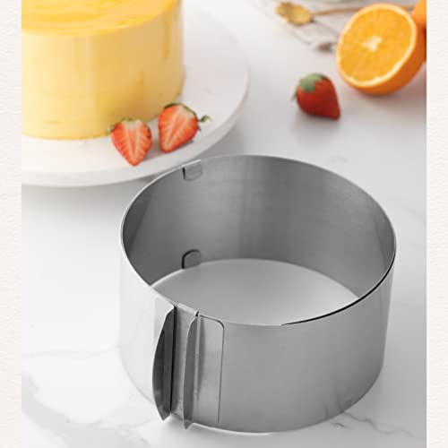 Anoudon Teglia da forno regolabile per torta rotonda cornice per torta anello per pizza regolabile cornice per cottura decorazione teglia da forno