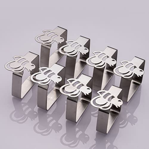 laro 8-32 Stück Premium Qualität Tischtuchklammern Edelstahl, Tischdeckenklammer Tischabdeckungsklemmen Tischdecke Tischdeckenhalter Clips Tischtuch Clips - Silber