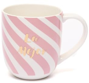 DRAEGER PARIS 1886 - Taza de Cerámica Azul/Rosa con Mensaje La Mejor - Diseño Chic con Oro Caliente, 320 ml - Apta para Lavavajillas - Decorativa y Emotiva - Calidad y Estilo desde 1886