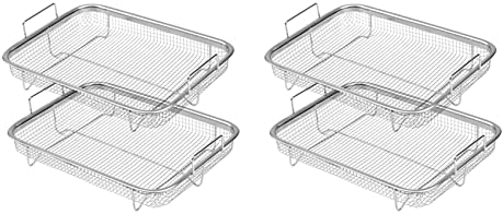 reamhome 4X Air Fryer Korb für Backofen Edelstahl Grillkorb Antihaft Mesh Korb Air Fryer Tray Wire Rack Korb