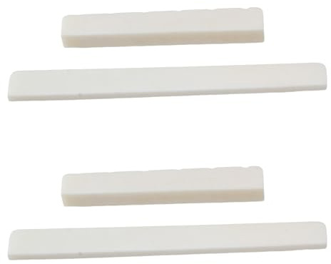 Yibuy Steg-Sattelmutter für 6-saitige Konzertgitarre, Reparatur-Set, Weiß, 4 Stück