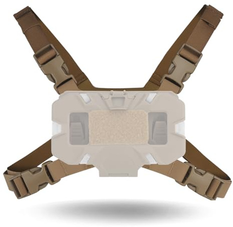 Let-Me-Be FoldPanel Harness Navigation Board Chest Rig for Plate Carrier Phone Mount Molle Holder,Lightweight Outdoor Hiking Fishing Cycling Tactical Chest Vest Phone Carrier Accessories(Coyote Brown)
