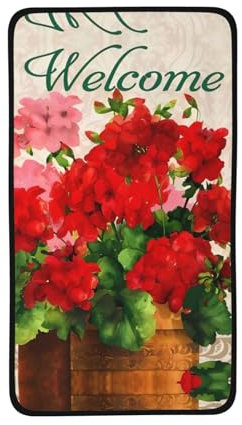 YYHHAOFA Samthandtuch mit roten Geranien-Aufdrucken, 40,6 x 71,1 cm: hautfreundlich und bequem, gute Wasseraufnahme, leicht und weich