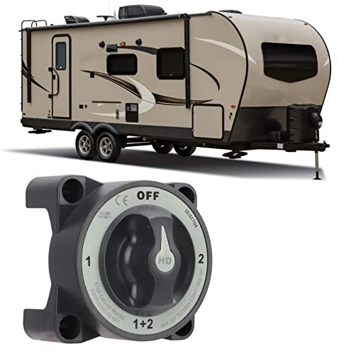 WOOXGEHM 500a Marine-Batterie-Trennschalter, Robuster 4-Positionen-Batteriewahlschalter für Wohnmobil-Boote, Trennschalter, Strom-Kill-Schalter, 4-Positionen-Batterieschalter, Marine-Batterie