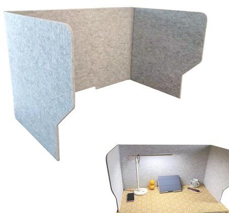 80cm Gray Felt Desk Privacy Divider Panel - 80cm Foldable Classroom Desk Partition Shields -Desktop Separator Panel