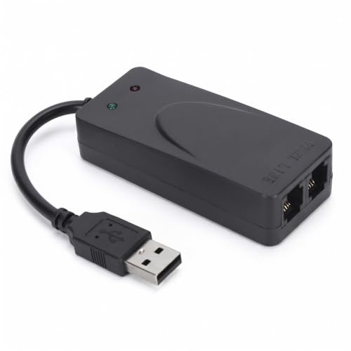 Modem de Télécopie USB 2.0, Modem de Télécopie Analogique USB Externe V.90 56K, Prise USB vers Prise Téléphonique, Deux Ports RJ11 Prenant en Charge L'identification de