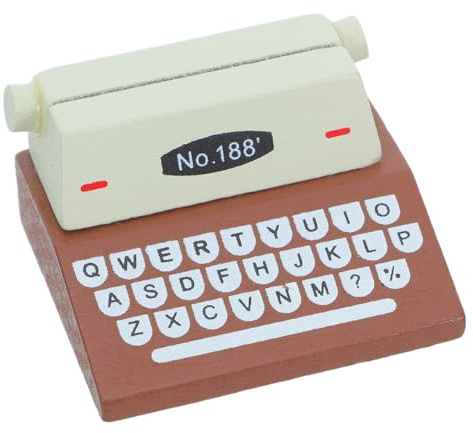 ifundom Miniatur-Schreibmaschine Modell Puppenhaus Zubehör Retro Vintage Stil Dekoration Für Wohnzimmer Schlafzimmer Büro Und Konferenzraum 4.80X4.20X5.00 cm