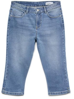 VERO MODA Pantaloncini Capri in Denim Aderenti, Short in Jeans Estivi, Colore:Blu, Taglia:XS