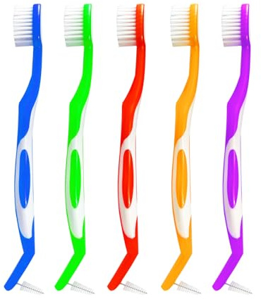 Kieferorthopädische Zahnbürste, doppelendige Zwischenraumbürste, V-Zahnbürste für Zahnspange und Zahn-Detailreinigung, Typ B, 5 Stück