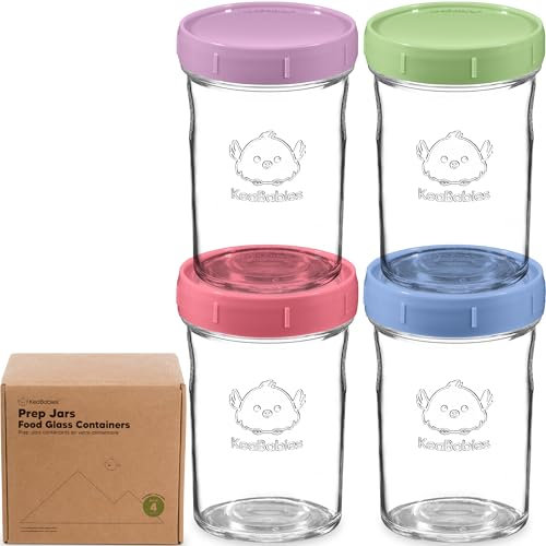 Lot de 4 boîtes de conservation pour nourriture pour bébé - Anti-fuite - Passe au micro-ondes - Récipient de rangement pour nourriture pour bébé - Bocaux à boules (Nord)