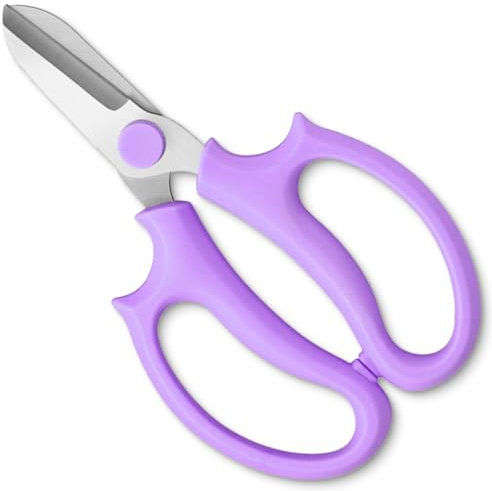 T TOVIA Garden Flower Scissors, Strong Floral Shears, Premium Steel Garden Pruning Shears Floral Fruits Leaf Scissors Hand Pruner Snip Trimming Tool for Gardening Flower Arrangement, Purple