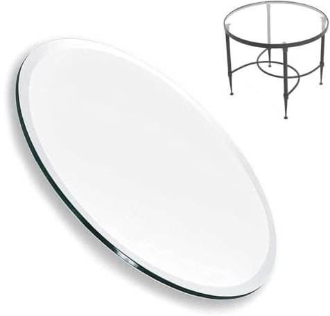 IMUNKT Glass Tischplatte Runde Glasplatte, 70cm 80cm 90cm 100cm, Ersatz Tisch Glasplatte, Rund Glasscheibe Für Esstisch Couchtisch Oder Gartentisch, Transparent, Dicke 8mm(280mm(11in))