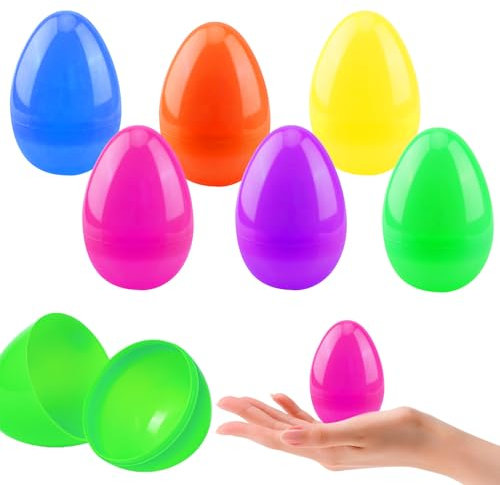 YIAJIA 24Pcs Plastic Eggs to Fill, Plastic Easter Eggs, Colourful Easter Basket Stuffers for Easter Hunt, Easter Crafts to Fill Easter Hunt Gifts and Chocolate
