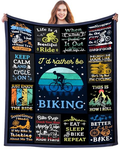 DikiTeenz Fahrrad-Decke für Herren, einzigartig, Mountainbiking-Geschenke für Männer, Geschenke für Radfahrer, Geschenke für Fahrradbegeisterte, Fahrrad-Überwurfdecke für Damen, Kinder, Erwachsene