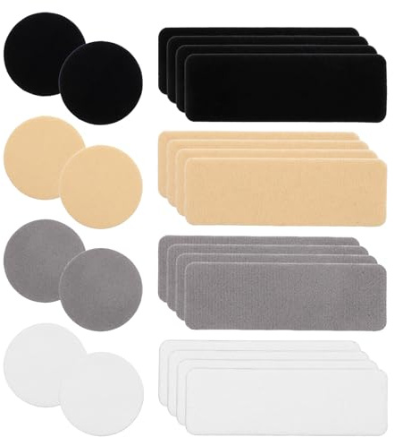 FdcLixuvol 24PCS Shoe Patches for Holes, 4 Colors Shoe Heel Repair Patches Self-Adhesive Repair Patch Shoes Prevention Toe Heels Hole Rectangular Round Form Shoes Repairs Kits Tape Pads for Sneakers