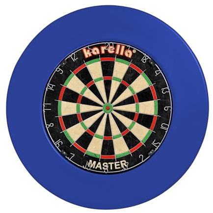 Karella Diana de una pieza Surround PU, anillo de recogida para todas las dianas, azul, borde de dardos, anillo de rescate, tablero para dardos de acero, protección de pared, campo de recogida redondo