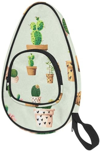 VAPOKF Housse pour raquette de tennis de table, motif cactus mignon, sac de raquette de ping-pong, sac de raquette de tennis de table avec pochette pour 4 à 5 balles