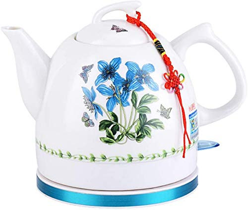 HNVBDOPAE Bollitore Elettrico in Ceramica, Teiera, Teiera Retrò da 1 Litro, Base Rimovibile, Spegnimento Automatico, Bollitura a Secco/1000 W/B/un
