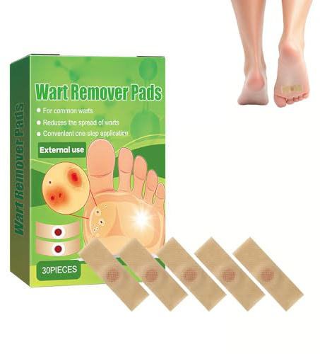 Wart Remover, 30pcs Verruca Treatment Plasters for Kids Adults, Plantar Wart Remover for Hands Feet Face Fingers, Corn Remover Pads, Effective Deep Verruca Removal, Pain Relief, Easy to Use