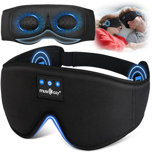 MUSICOZY Sleep Mask Headphones 100% Blackout 3D Sleep Headphones