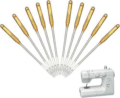10 pcs Sewing Machine Needles - Needles for Sewing - Size 16 - Large Eye Design - Durable Sewing Machine Needles for Home use - Suitable for Home Sewing Machines, Sewing Supplies and Accessories