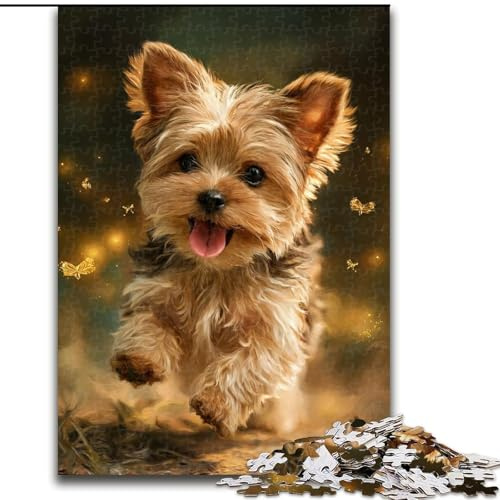 Jigsaw Puzzles Yorkshire Terrier Baby Wooden Puzzles 26X38CM Brain Teaser Game, Interactive Family Game, Suitable for Ages 14+