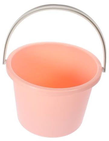 IWOWHERO Cubo Plástico Multifuncional con Asa Portátil y Resistente para Almacenamiento de Agua y Limpieza Hogar Lavandería y Dormitorio Capacidad y Fácil de Limpiar Color Rosa