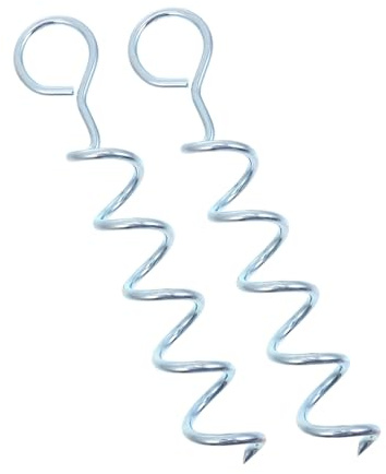 BESPORTBLE 2 pièces Piquets Spirale Fer pour Chien et Tente Ancre Solide et Fixation Extérieure pour Camping et Jardin
