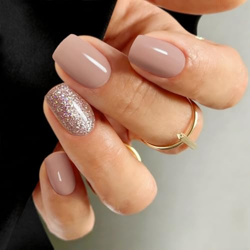 JMEOWIO Glitter Semi Cured Gel Strips Wraps Nail Art Sticker