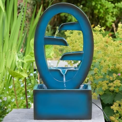 Garden Mile 50cm Solar Water Fountain Cascade – Weatherproof Outdoor Solar Water Feature with Pump & Auto On/Off - Decorative Waterfall for Garden Decor, Patio Decorations, Gardening Gifts & Lawns