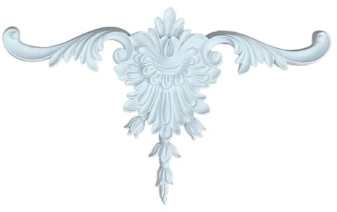 Decoración de dintel techo casa poliuretano, elemento moldura pared, ornamento muebles PU, flor esquina(16x25cm)