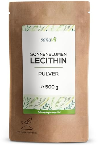 Sonnenblumen-Lecithin Pulver 500 g | Reinlecithin | Hohe Bioverfügbarkeit | Pulver zum Kochen & Backen | vegan