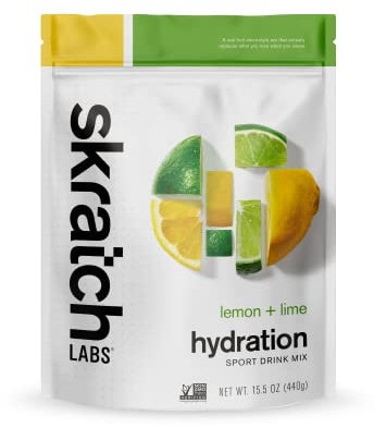 SKRATCH LABS Sport Hydration Drink Mix | Hidratos de Carbono, Electrólitos en polvo | Lima + Limón | Resistencia, entrenamiento, competición | Sin gluten, vegano (440g)