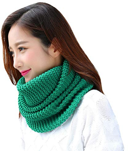 YONKOUNY Schal Damen Winter Warme Weich Schlauchschal Einfarbig Strick Loop Schal Halswärmer Rundschal Nackenwärmer