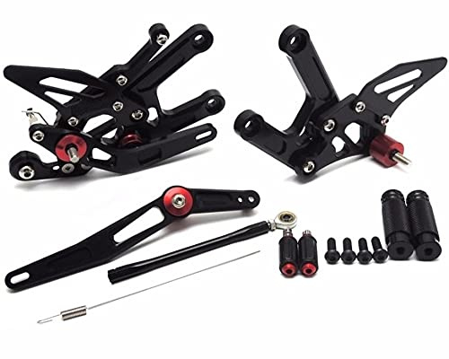 Motoparts CNC verstellbare Fußrasten Fußrasten Motorradpedale mit allen Vorschriften kompatibel für Yamaha YZF-R6 R6 R6R 2006-2020