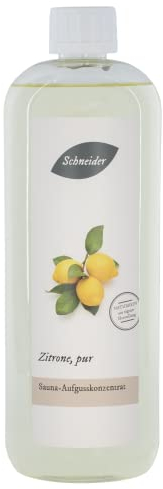 Saunabedarf Schneider Sauna Aufguss Konzentrat Zitrone Pur - 1000ml, naturreine, ätherische Öle, wohltuender Saunaaufguss & langanhaltendes Dufterlebnis