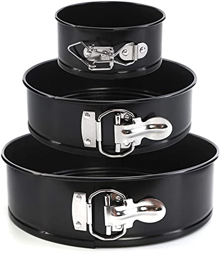 Generic Cake Tin Set,Nonstick and Leakproof 3 Pieces( 18cm, 20cm & 22cm ) Cake Pancake Tin/Cheesecake Pan Set with Removable Bottom