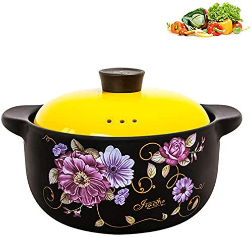 ZHEYANG Cazuelas de Barro para Horno Olla para cazuela Platos para cazuela Resistencia a Altas temperaturas,Estilo campestre,Olla de Cocina doméstica 2 L / 3 L / 4 L / 6 L