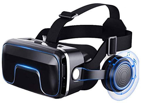 SMSOM VR Auriculares compatibles con teléfonos iOS y Android - Gafas de Realidad virtuales | Gafas cómodas y Ajustables con protección de Ojos Completa | Regalo para niños y Adultos.