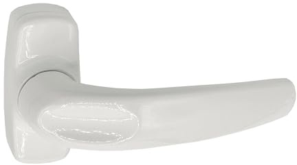 MICEL - 68270 - Juego de manilla para puerta de aluminio de interior o exterior, modelo 6842, 1 taladro, acabado blanco, 120x68x50 mm