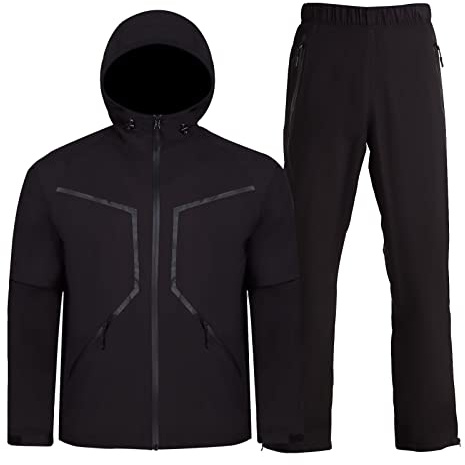 K.E.J. Golf Jacket for Men Waterproof Rain Suits Lightweight Rain Jacket and Pants Performance Golf Gear Raincoat for All Sports