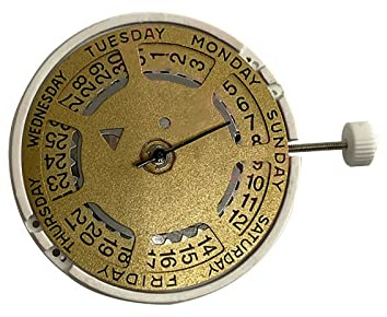 NATEFEMIN 3 Zeiger Quarz Uhrwerk mit 927 Batterie Uhr Zubehör für Schweizer Uhrwerk Ersatzteil, gold