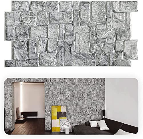 Grace Baltic 3D Wall Panels for Interior Wall Decoration, Non Adhesive Thin and Flexible PVC Panels, Interior Wall Decoration Tattoos, 3D PVC Material (38 Pieces / 18.24 m²)