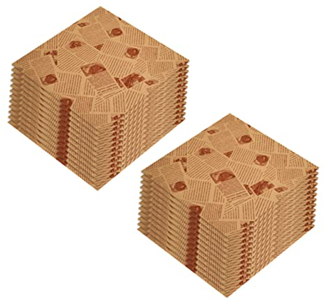 BESTonZON 100feuilles Papier De Cuisson Anti-graisse Design Journal Vintage Pour Emballer Hamburgers Et Sandwichs Résistant à Humidité Graisse