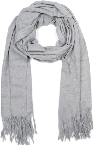 styleBREAKER Unisex Web-Schal Viskose Fransen | 70x182 cm großes Format für flexible Styling-Optionen, wärmendes Material für den Winter, auch als Schultertuch drapierbar.