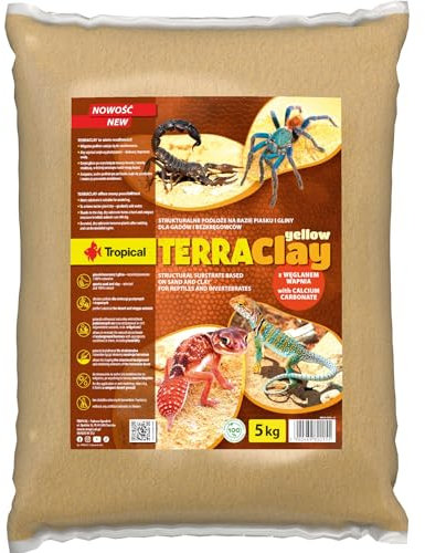 Terraclay Yellow 5 kg – natürliches Substrat für Terrarien, erschaffen Sie die Umgebung Ihrer Wüsten- und Steppentiere mit Terraclay