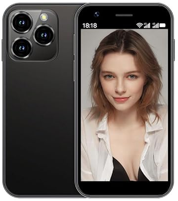 Hipipooo Hippoo Mini Phone, piccolo telefono 4G da 3,0 pollici, doppia SIM card, batteria 2000mAh, doppia fotocamera 2MP + 5MP, Android 10.0 quad core, telefono di backup adulto(Nero, 3GB+64GB)